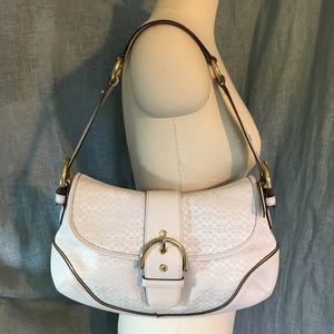 Coach Cream Signature Soho with Gold Accents